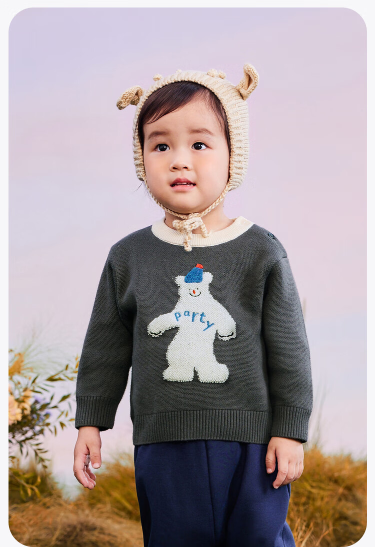Minibala 【Soft Sweater】Unisex Kids Children's Soft Skin-Friendly Knitwear 2025 Autumn Winter New Knit Sweater 11
