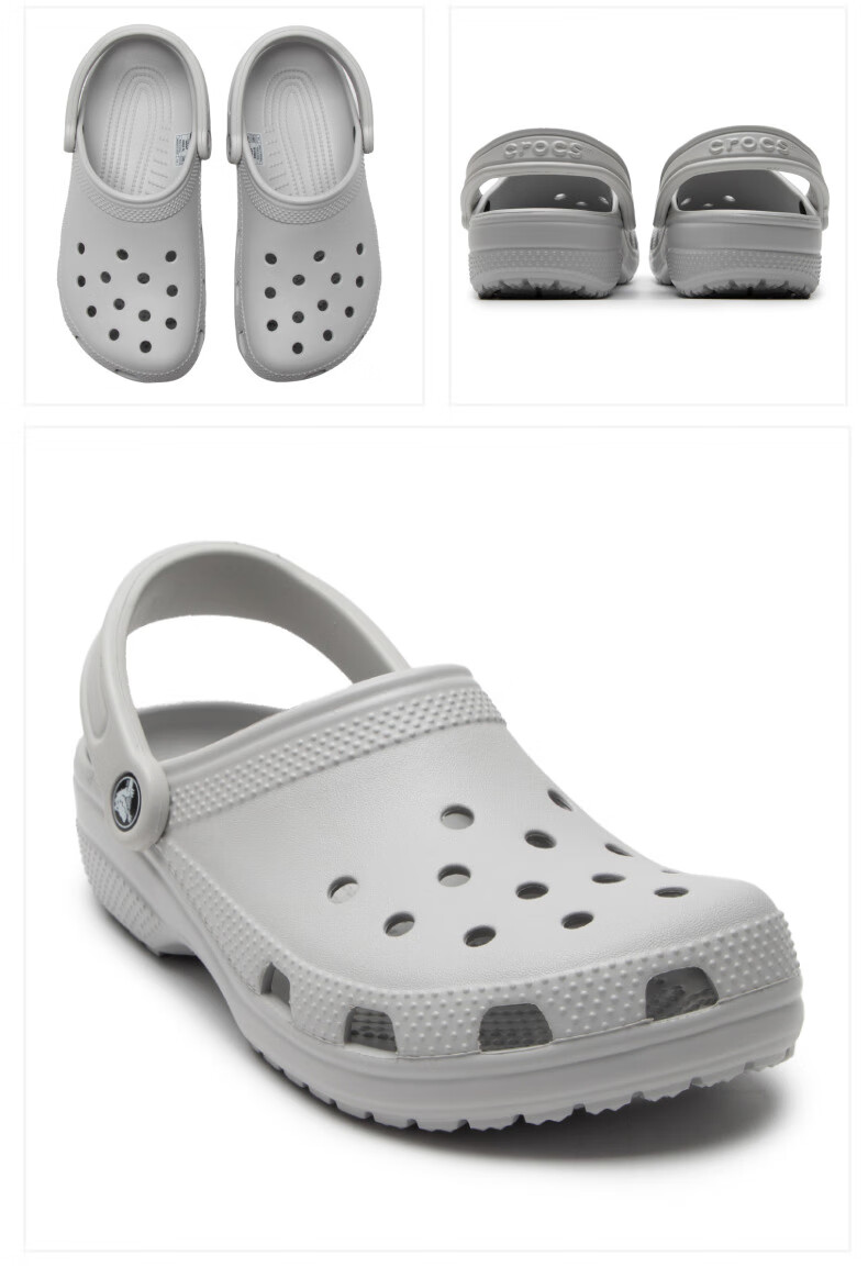Crocs Classic Clog Sandals for Men And Women, Casual Fashion Trendy Beach Shoes with Closed-Toe Slip-On Slippers 10001-1FT Size 42-43 5