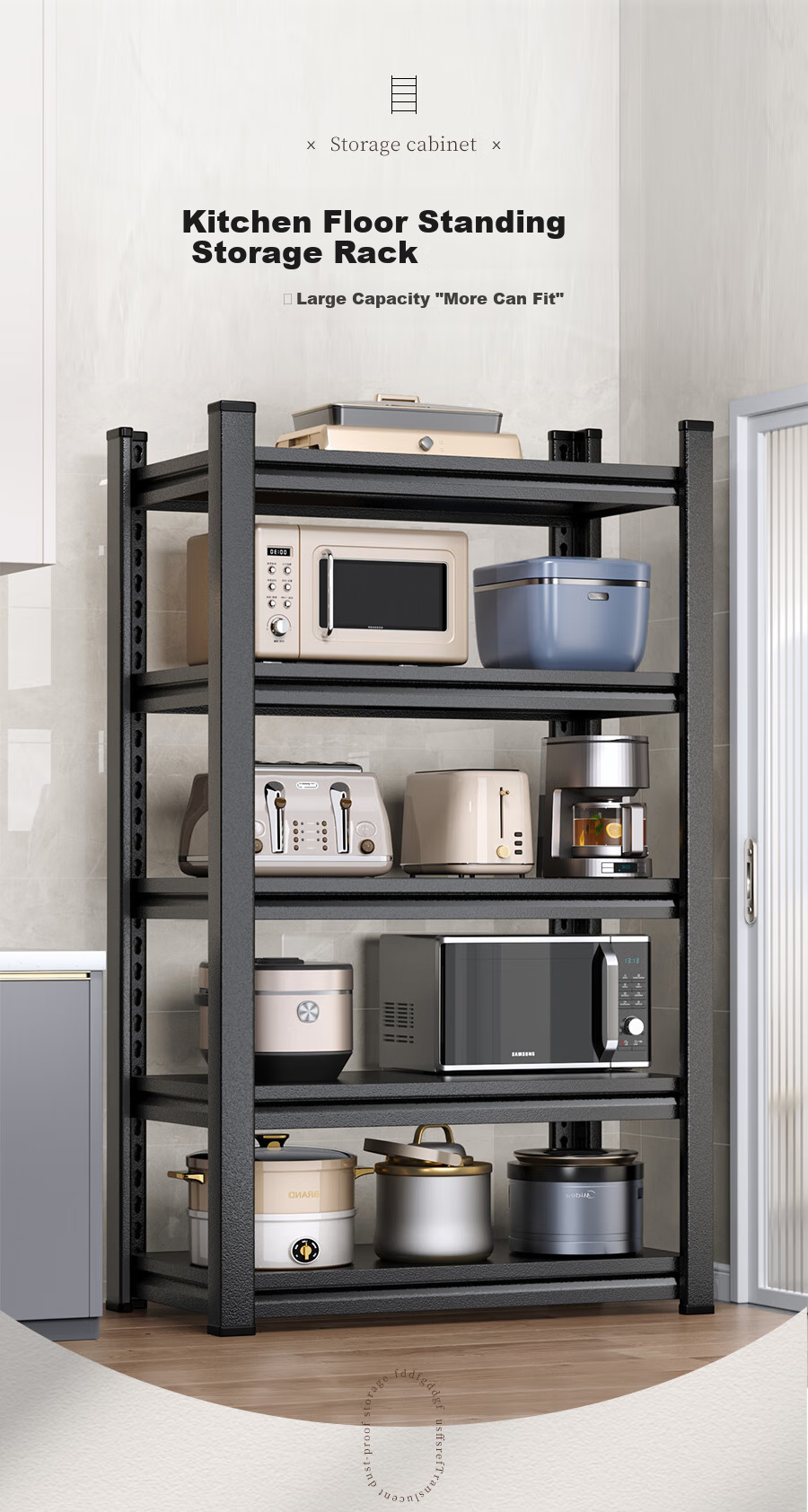 Jiabangshou [Chow Yun-fat Recommended] Kitchen Storage Rack Microwave Oven Organizer Multifunctional Oven Pot Stand Storage Cabinet 1