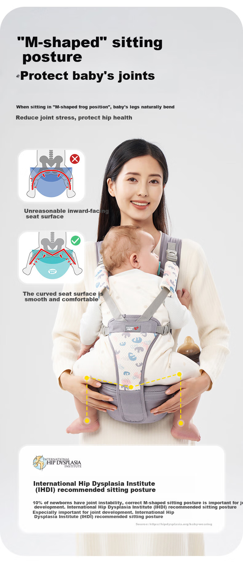 Baby Friend Waist Stool, Infant Seat, Baby Carrier for Front And Back Use, Multifunctional Baby Carrying Aid for Outings, All-Season Blue 4