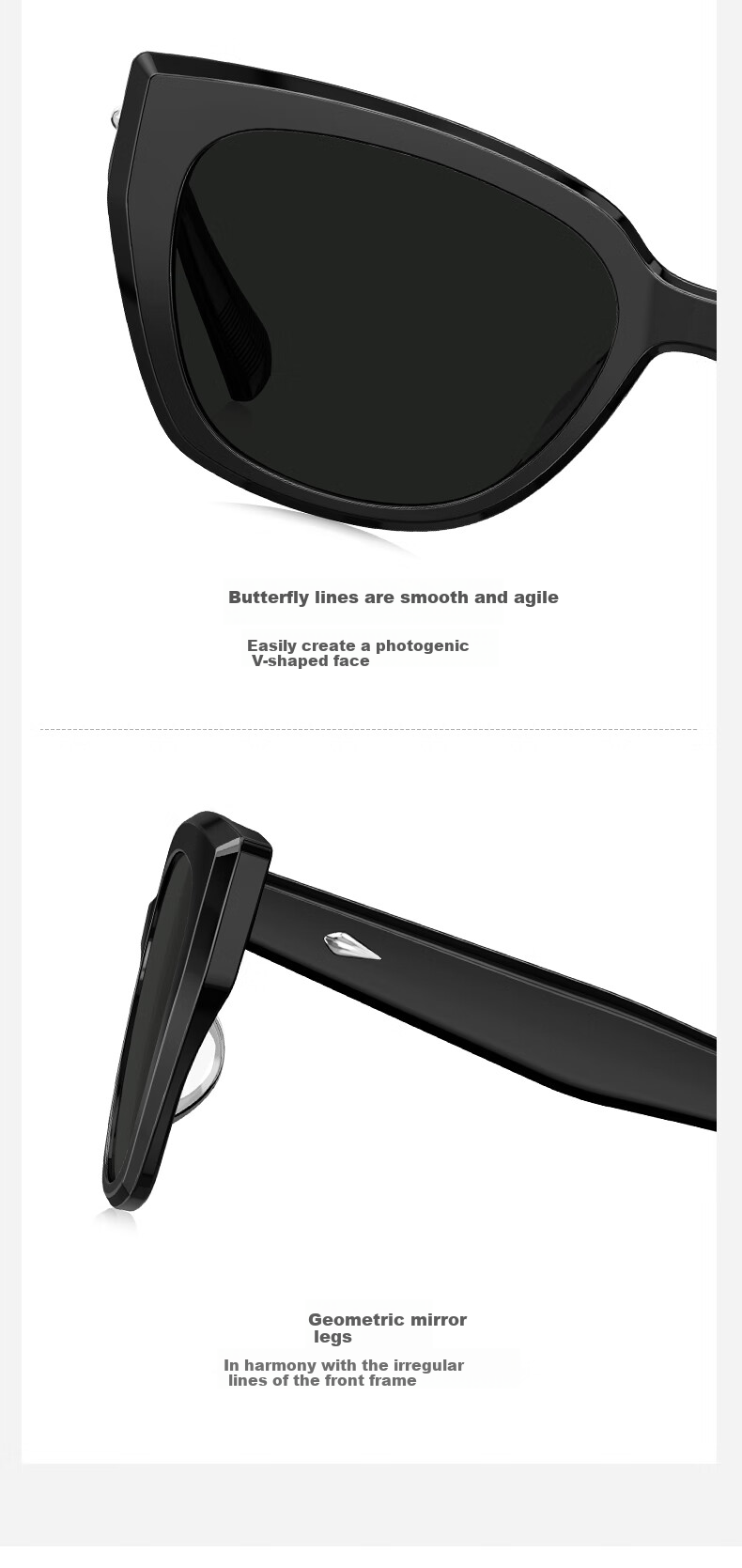 QINA [Brand Recommendation] Butterfly-Shaped Large Frame Sunglasses for Women, Gift for Girls, QN3016A20 3