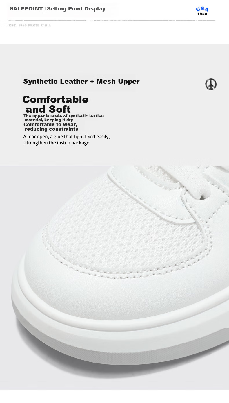 SNOOPY Children's Shoes, Kids' Sneakers, Student Skateboard Shoes, Boys And Girls School White Shoes, 583A White Leather, Size 36 4