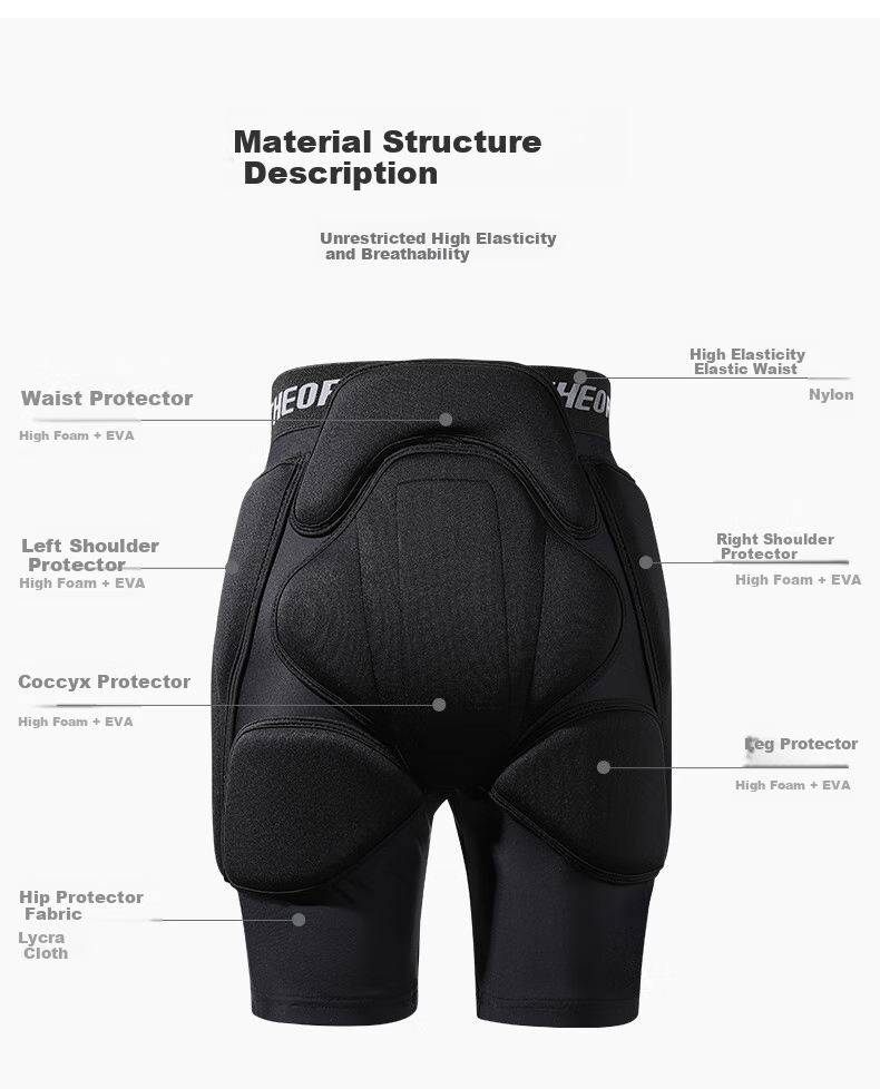 Flow Theory Children's Ski Protective Gear, Thickened Set with Hip And Knee Pads, Anti-Fall Ski Board, Children's Sports Protective Equipment, Single And Double Board Protective Gear 14