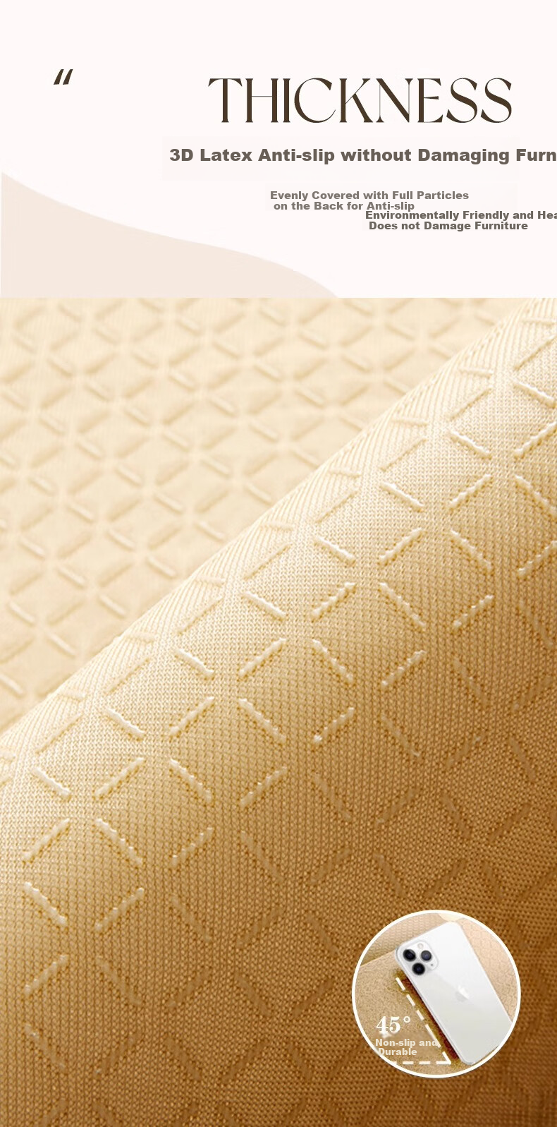 Yinshang Dining Chair Cushion Seat Pad Cover Non-Slip Breathable Chair Cushion 45x45cm 4