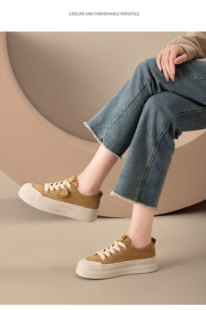 St&Sat Women's Platform Sneakers 2025 New Autumn Winter Height Increasing Casual Retro Slip-On Soft Sole Canvas Shoes 7