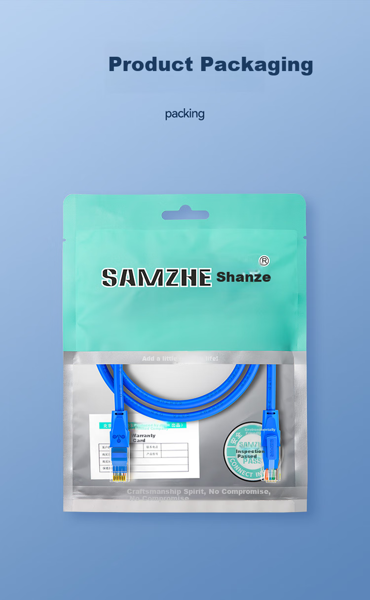 SAMZHE CAT6 Ethernet Cable, Gigabit High-Speed Broadband Cable, CAT6 Engineering Monitoring Computer Router Network Connection Home Patch Cord, 8-Core Twisted Pair, Blue 3 Meters, LWD6030 4
