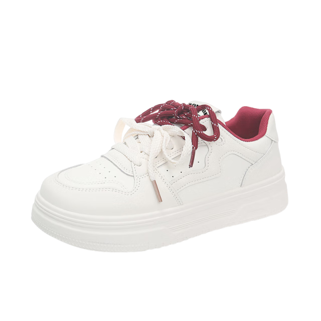 TonLion Women's Shoes 2026 Spring Summer Thick Sole Sneakers Casual Sports Shoes Wine Red Size 39