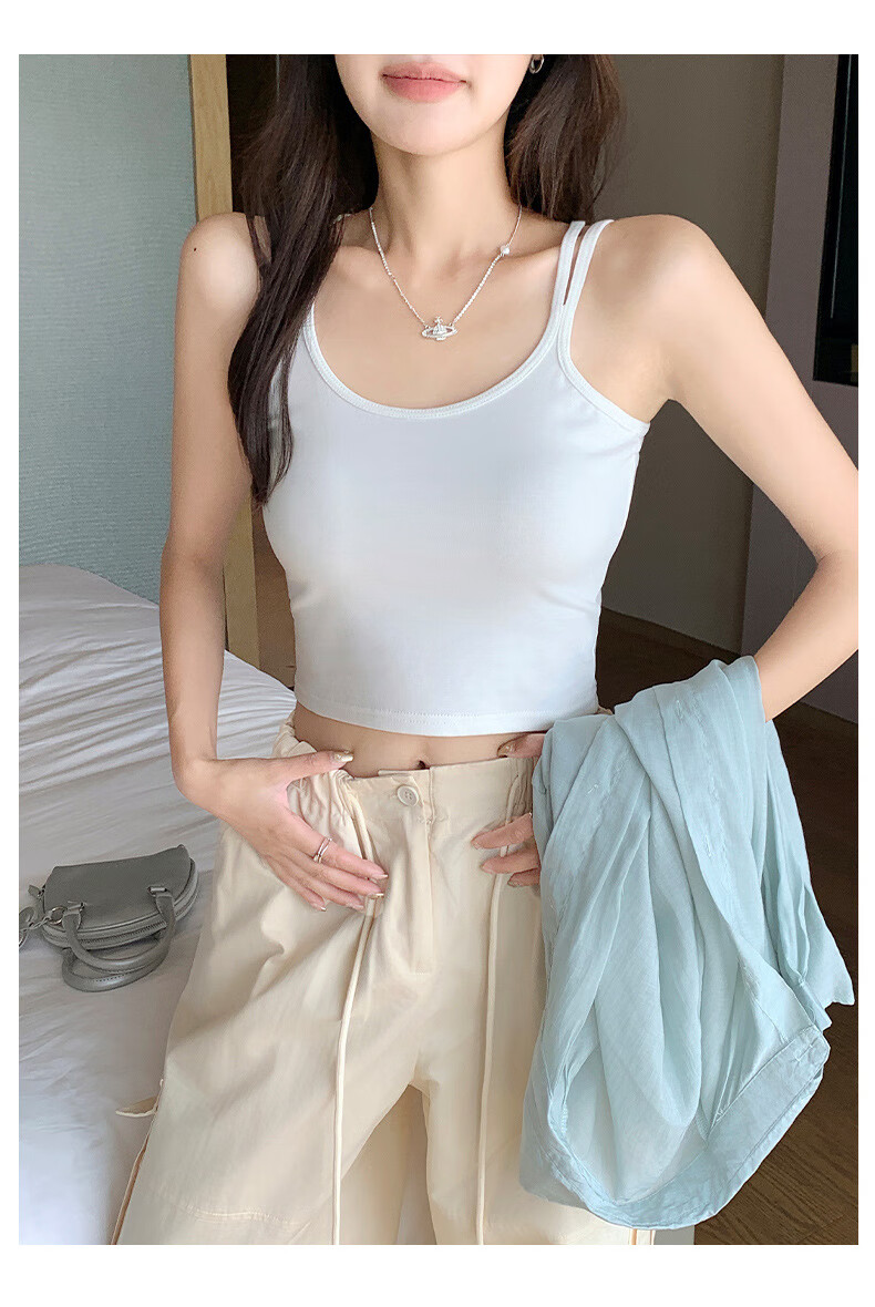 Langsha White Camisole Vest Women 2026 New Versatile Backless Slim Sleeveless Top 15
