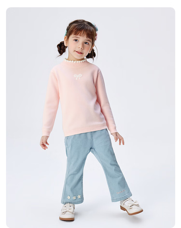 Balabala BalaOne Girls' Knit Sweater Children's Winter 2025 Sweet Stylish Pullover 208425103008 8