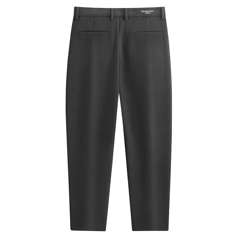 Dancing with Wolves [Corduroy] Autumn Winter Soft Warm Nine-Point Pants Versatile Men's Casual Slim Tapered Pants 015 Dark Gray 31