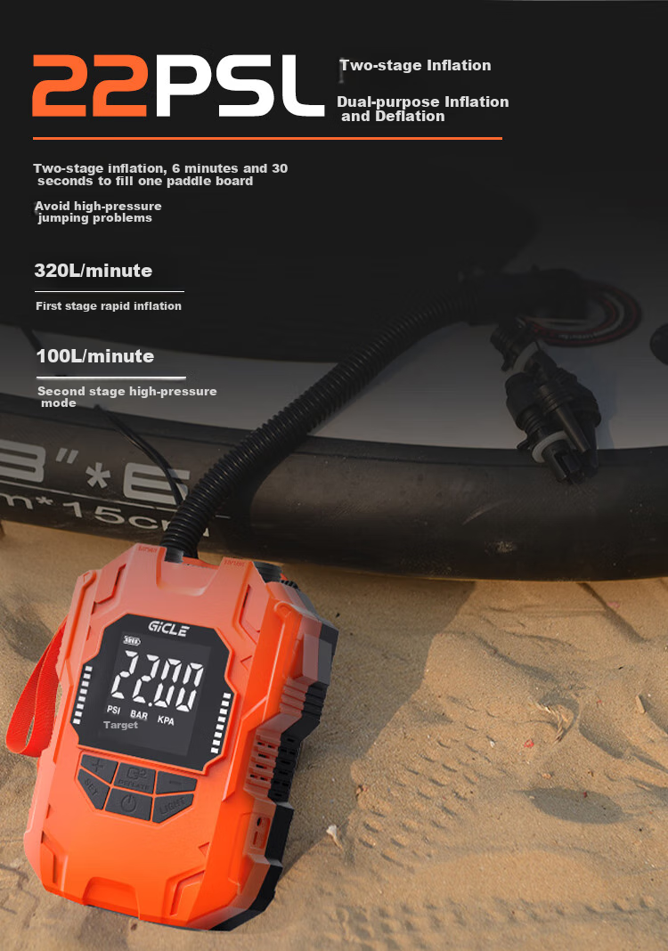 MSEASFREE Paddle Board Surfboard Two-Way Car Electric Inflatable Pump, Lithium Battery Model Inflator 4