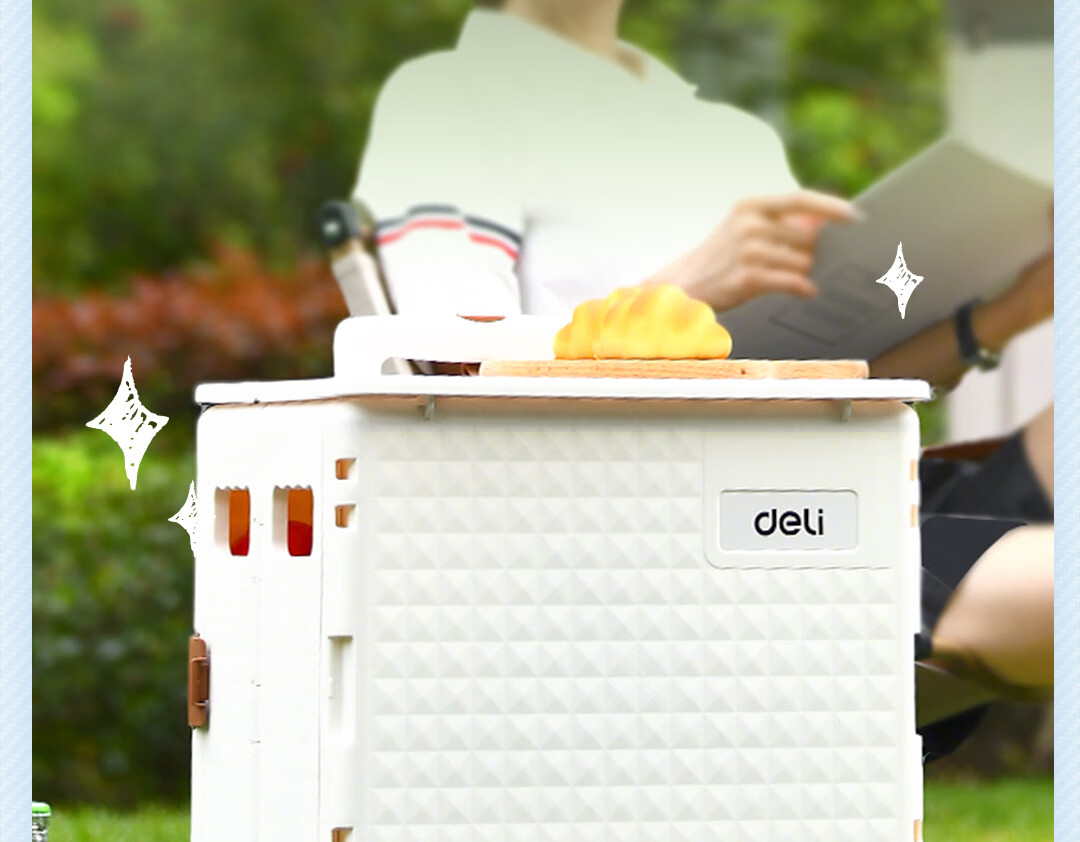 Deli Supermarket Trolley Shopping Cart Hand-Pushed Grocery Cart Camping Pull Rod Luggage Cart Vegetable Cart Folding 75kg 3