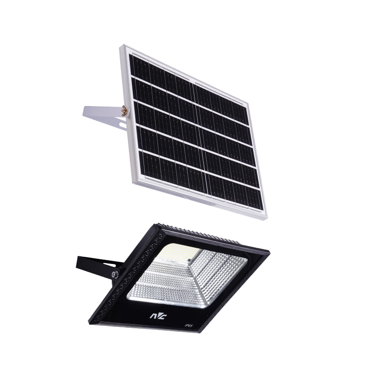 NVC Solar Outdoor Lighting Floodlight Street Light Sensor Light High Brightness Waterproof 1500lm Approx. 80sqm + Light Control + Remote Control