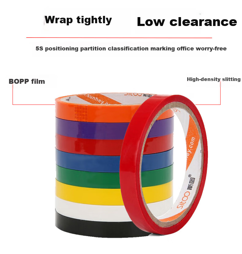 Sitoo Colored Tape, 5S Management, Laboratory Warning Line, Yellow 7 Rolls, Factory Identification, Desktop Marking Tape, 5s Positioning Adhesive Tape 3