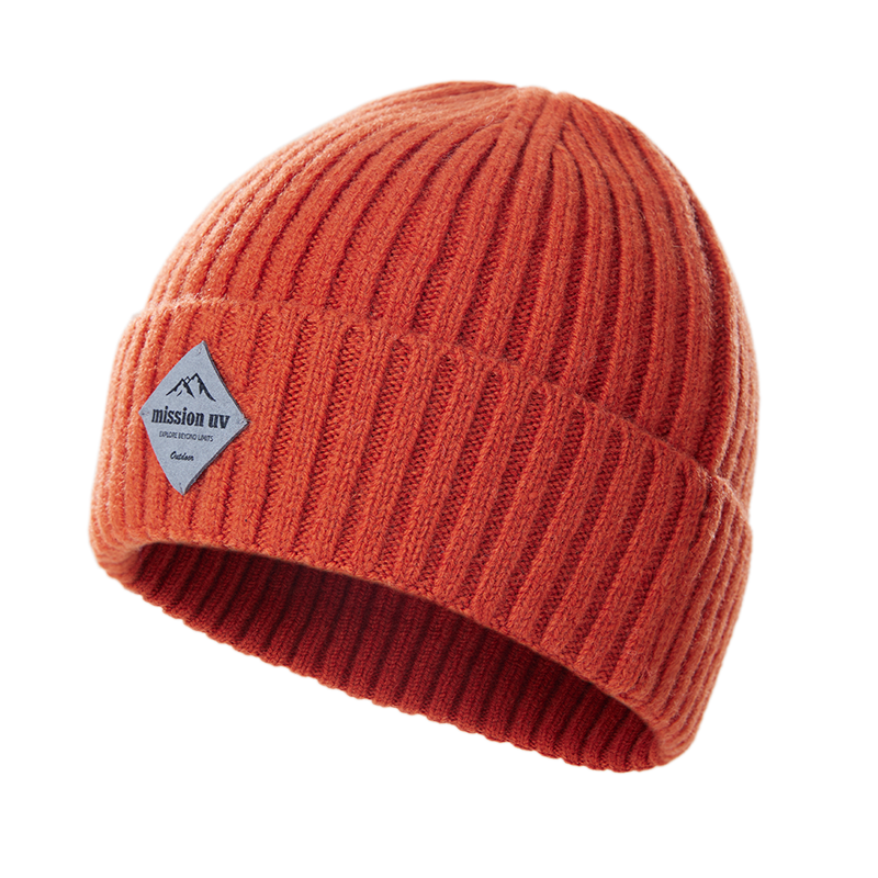 MISSION UV Pure Wool Warm Knitted Beanie Thickened Cold Weather Outdoor Ear Protection Winter Hat for Women
