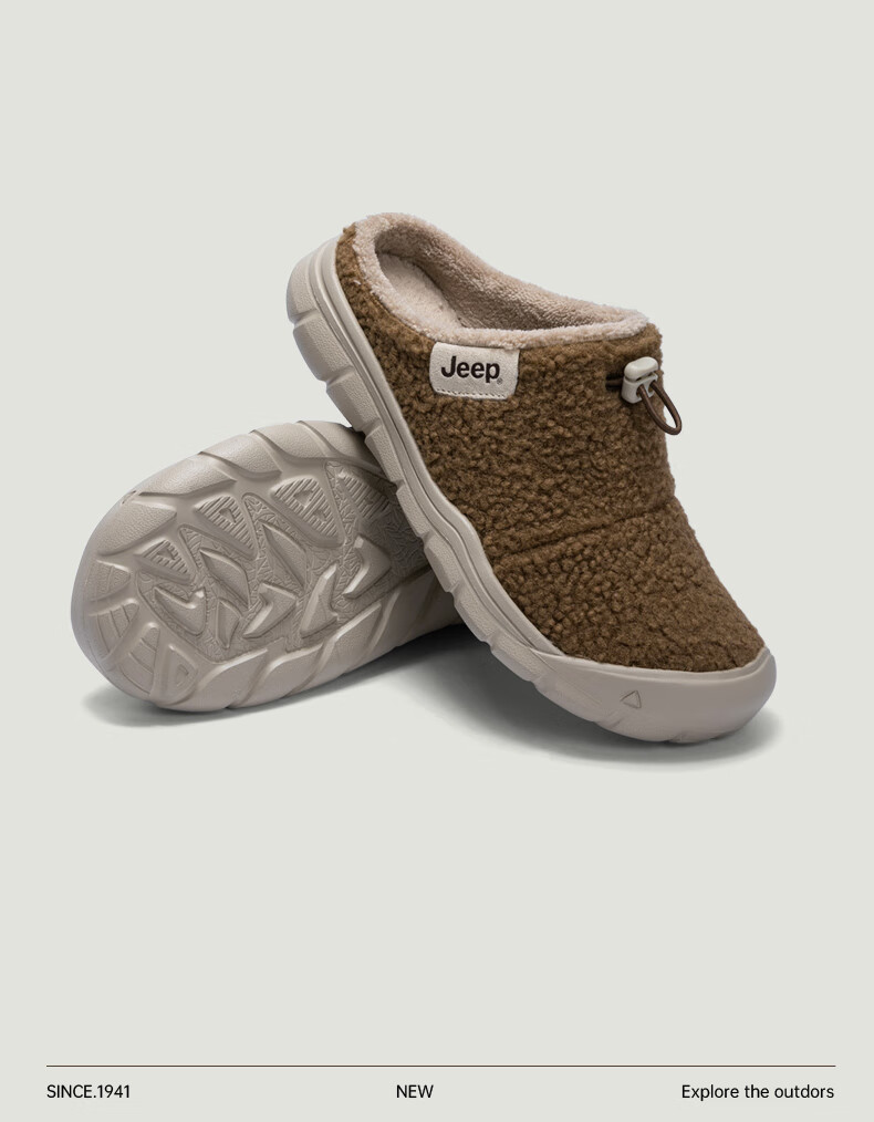 Jeep Women's Fleece-Lined Birkenstock Style Slip-On Mules Autumn Winter Casual Commuter Shoes Dark Coffee Color Size 37 8