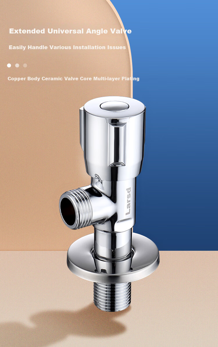 Larsd Extended Angle Valve, Copper Body Thickened Hot And Cold Water Quick-Open Triangular Valve, 1/2 Inch Elbow Valve, Stop Valve LD10207 2