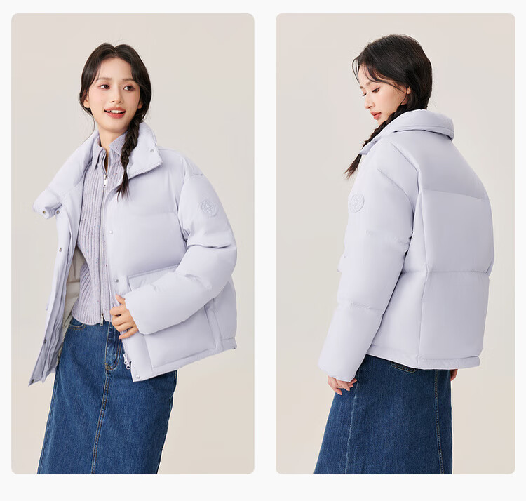 Xuezhongfei 2025 Autumn New Women's Short Straight Collar Colorful Down Jacket Warm Versatile Comfortable Coat 32