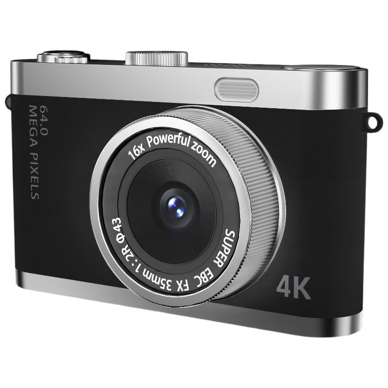 Black Cat Diary DK17 Digital Camera CCD Student Retro Campus Mini Camera Handheld Vlog Entry-Level Shooting Y03 Kids Card Instant Photo Toy Gift Black