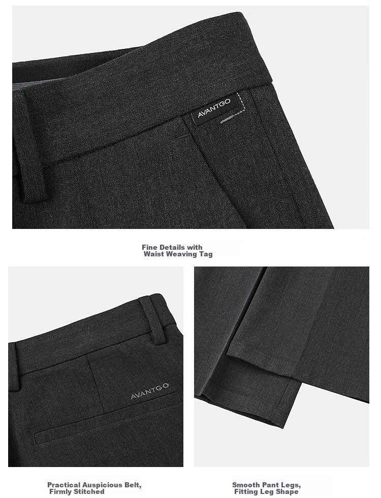 HLAHLA Men's Autumn Lightweight Business Commuter Trousers 25-inch Slim Fit Pants 12