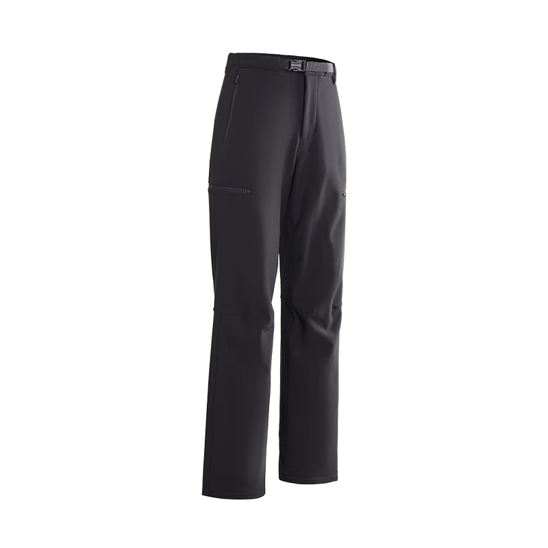 JD Original Fengdun 300 Soft Shell Pants, Wear-Resistant Outdoor Windproof Professional Hiking Trousers, Obsidian Black - Women's 2XL