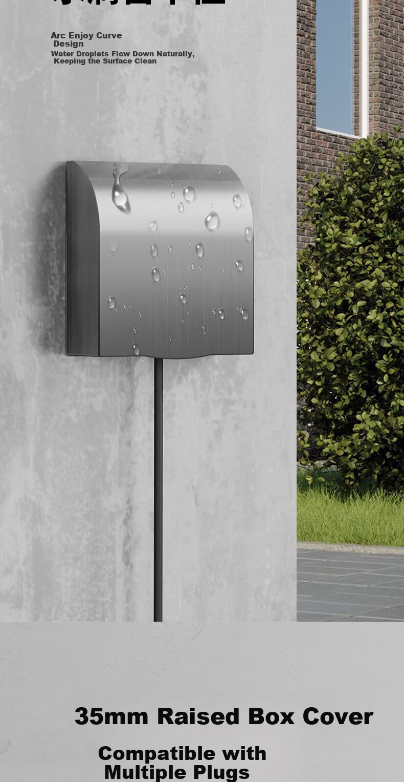 FDD Stainless Steel Waterproof Box Kitchen Socket Fireproof Cover Outdoor Metal Switch Waterproof Cover 86 Type Outdoor Waterproof And Sun-Proof 86 Type Single-Gang 3