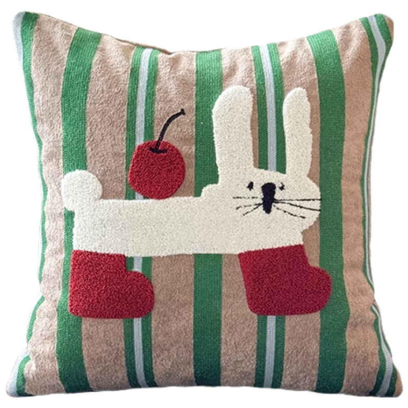 Fanyejia Dopamine Embroidered Pillow, Living Room Cushion, Bedside Backrest, Office And Car Seat Pillow, Sofa Lumbar Support with Pillow Core