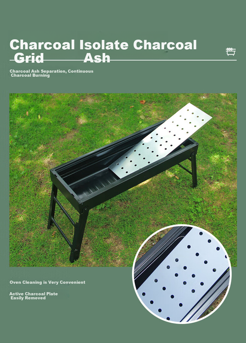 Lingdongli & Muhuo Mini Portable Charcoal Grill, Foldable Barbecue Rack for Home Use, Compact Charcoal Grilling Stove 7