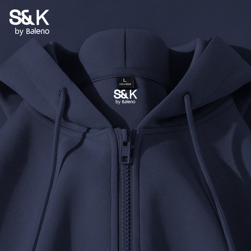 Baleno S&K Series Men's Hooded Jacket Autumn Loose Casual Heavyweight Knit Sweatshirt Solid Color Simple Versatile Cardigan