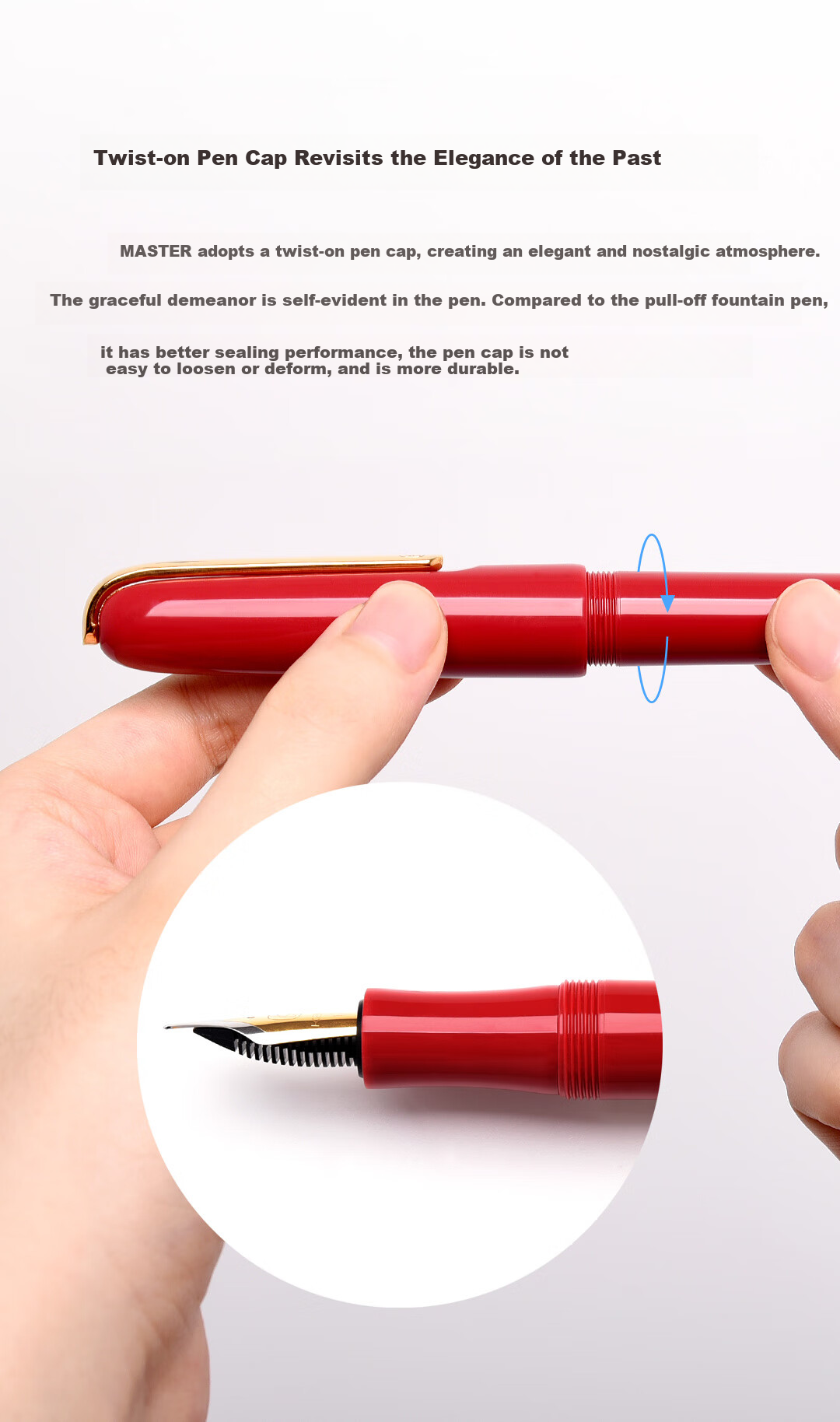 KACO [Valentine's Day Gift] KACO Master Fountain Pen, High-End Business Office Ink Pen, Premium Valentine's Day Gift, Teacher Gift, Adult Calligraphy Practice Pen, EF Nib, White 4