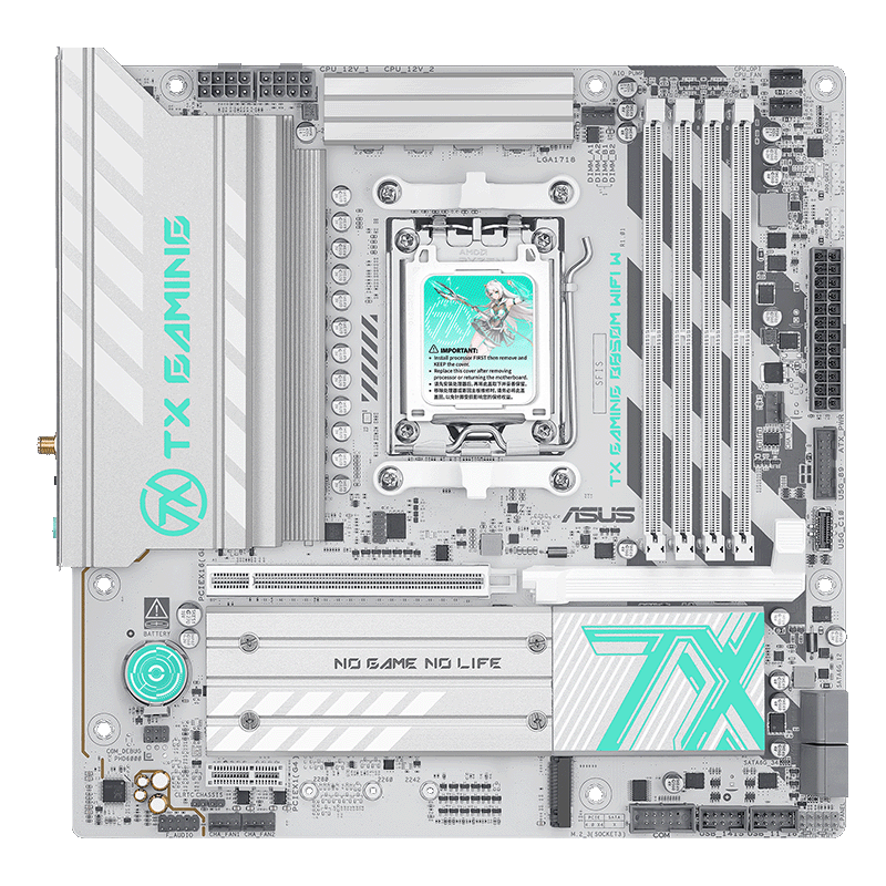 ASUS TX GAMING B850M WIFI W Tianxuan Motherboard, Compatible with CPU 9700X/9800X3D/9600X (AMD B850/socket AM5)