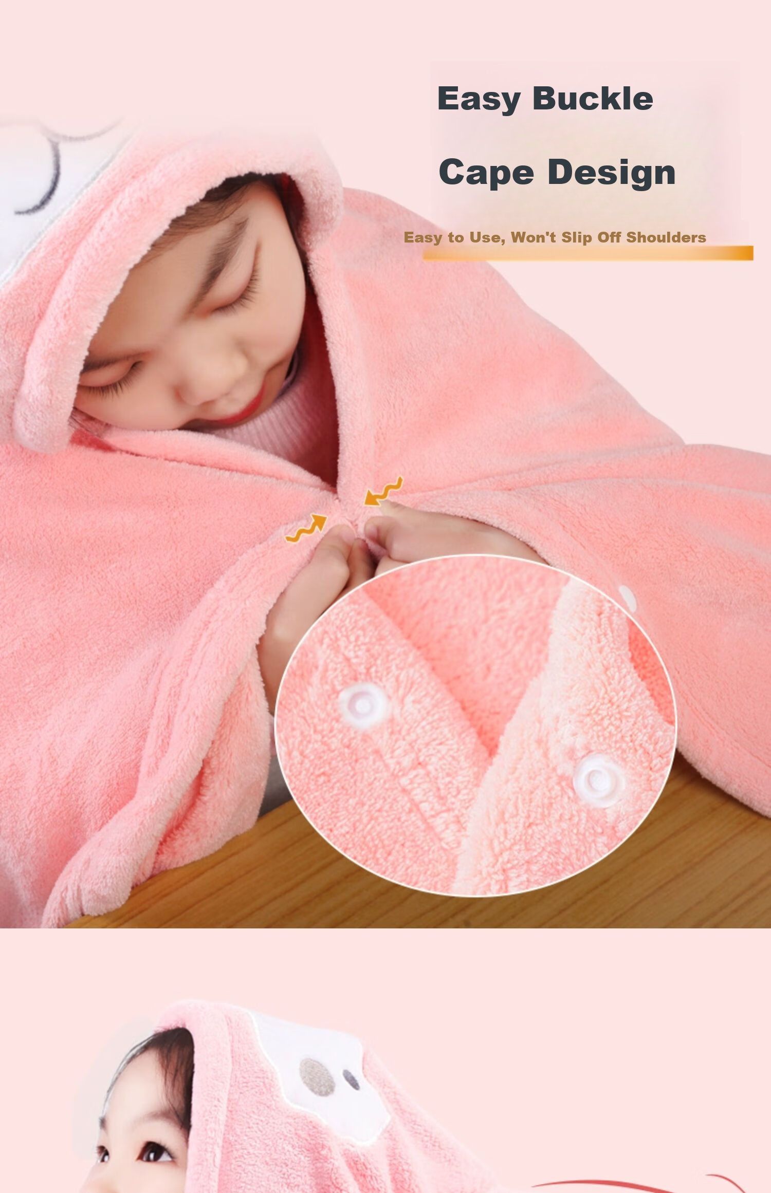 Mixiaoshu Class A Children's Nap Blanket, Elementary School Student Fleece Blanket, Autumn And Winter Thickened Warm Hooded Shawl, Nap Cover, Classroom Nap Aid 5