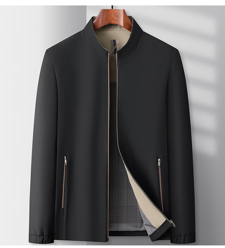 TUCANO Men's Spring Autumn Lightweight Jacket Middle-aged and Elderly Business Windproof Stand Collar Coat Dad's Executive Jacket 7