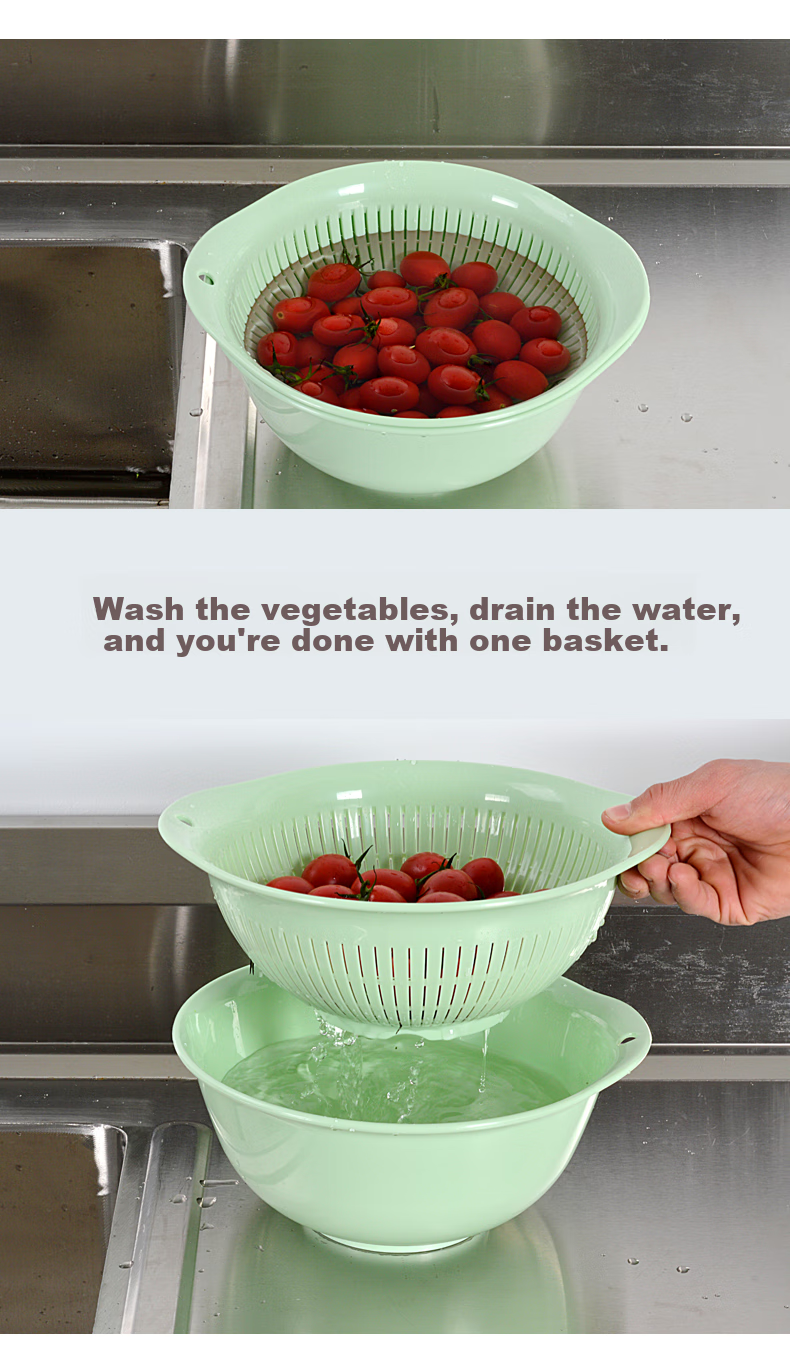 ASVEL Sink Draining Basket, Vegetable Washing Basin, Fruit And Vegetable Strainer, Rice Washing Colander, Imported from Japa 4