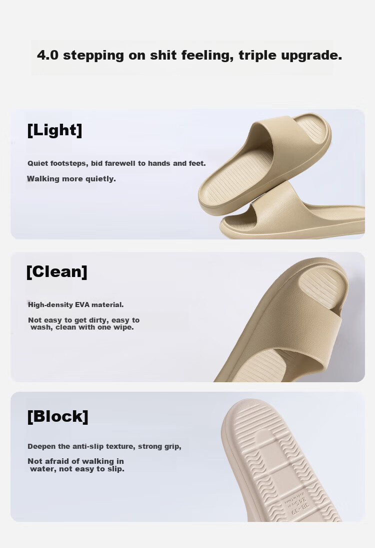 XGGC Men's Slippers, Summer Home Indoor Sandals, Bathroom Shower Non-Slip EVA Couple Slippers, Pink, Size 36-37 4