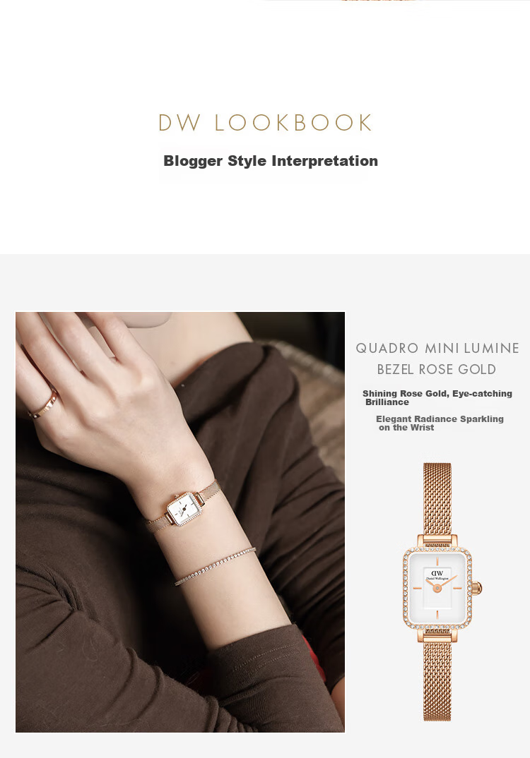 Daniel Wellington DW Women's Vintage Star Ring Small Square Quartz Watch Gift Box Birthday Present for Girlfriend DW731 7