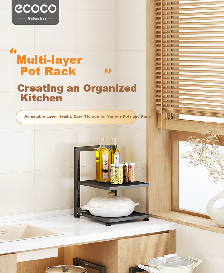 Ecoco Multi-Layer Sink Rack Cabinet Shelf Multi-Functional Four-Layer Pot Rack E25118 1