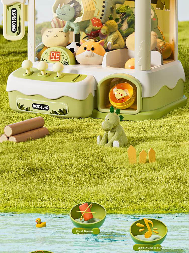 AoZhiJia Claw Machine Toy for Children 3-6 Years Old, Girls' Birthday Gift, Pretend Play Large-Sized Gacha Doll Grabber Machine 3