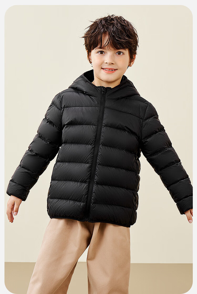 Minibala Unisex Kids Lightweight Warm Ribbed Down Jacket 2025 Autumn Winter New Arrival, Water-Resistant 10