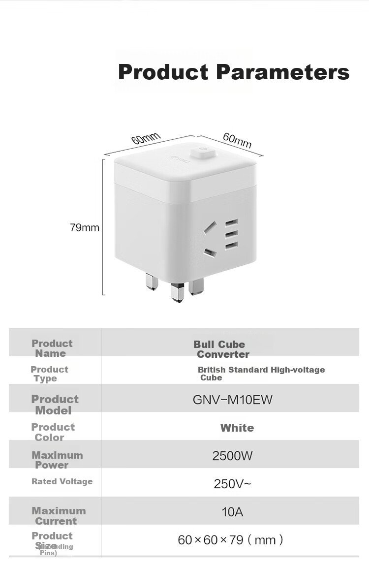 BULL 20W Fast Charging 3-Prong American Standard Travel Socket Adapter/USB Cube Converter/Compatible with Main Switches in USA, Canada, Philippines, Thailand, China, Taiwan And Other Countries 6