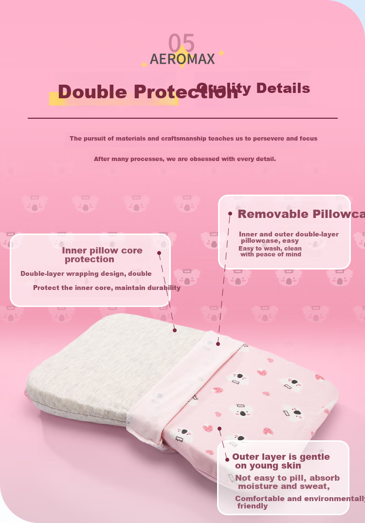 Aeromax Class A Pure Cotton Children's Pillow, Memory Foam Pillow, Student Dormitory Growth Pillow Core, All-Season Universal Pillow Core for Kids 5
