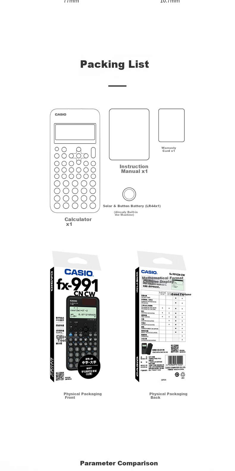 CASIO Fx-991CNCW Scientific Calculator Upgraded Version for College, Biology, Physics, Chemistry, And Biology Competitions Exams Learning Special Use Mint Green Second Generatio 5