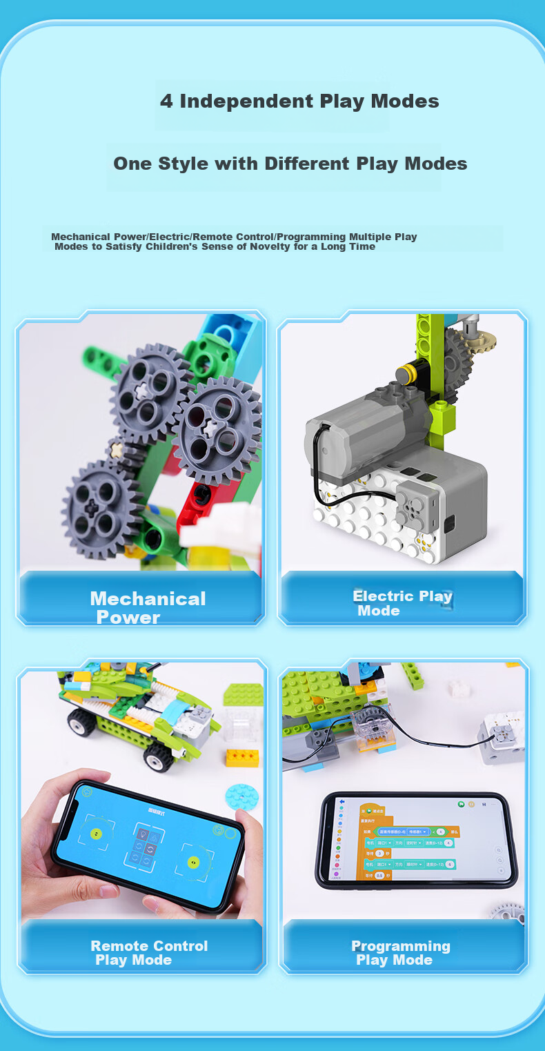 Tudao Programmable Robot for Ages 6-12, Electric Building Blocks, Children's STEAM Toy, Birthday Gift for Boys 12