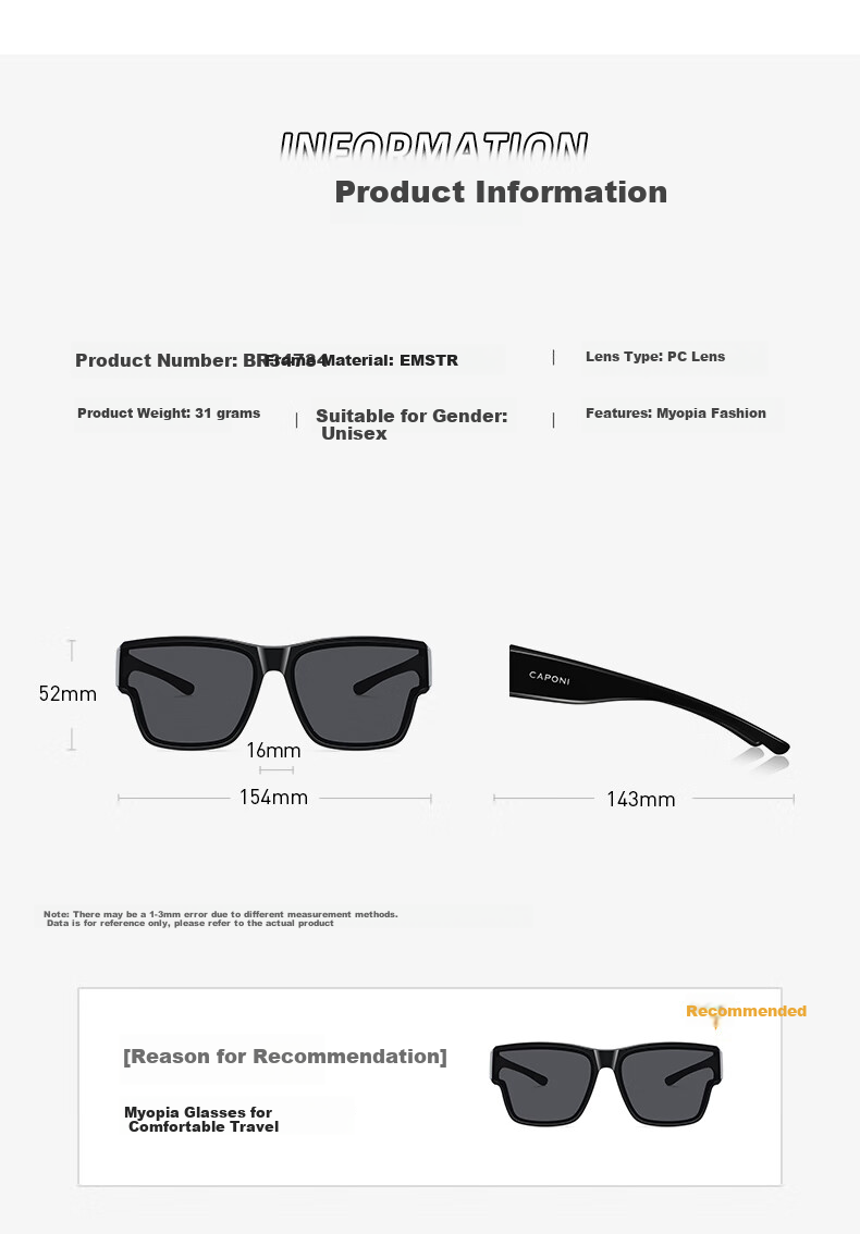 Jiaboli Polarized Clip-On Sunglasses for Prescription Glasses Unisex Driving UV Protection HUD Sun Glasses 10