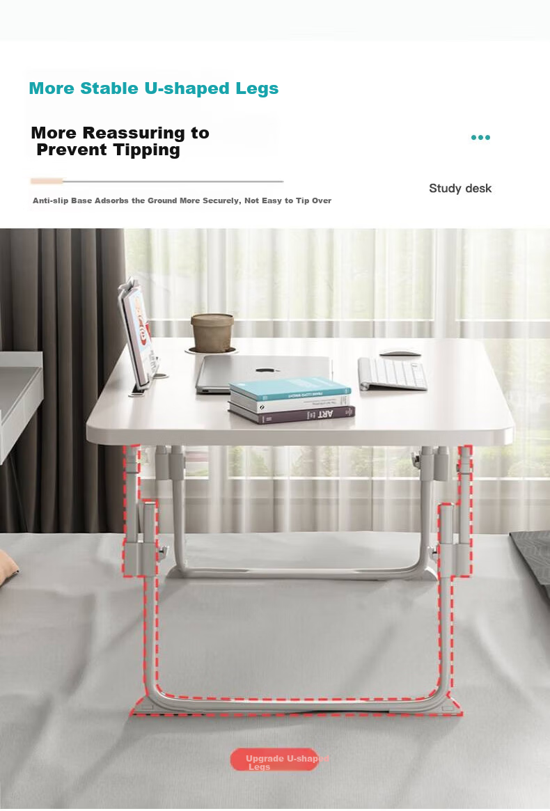 Quanpinwu Foldable Adjustable Bed Laptop Desk, Small Table for Student Dormitory, Large Lazy Desk for Home Use 8