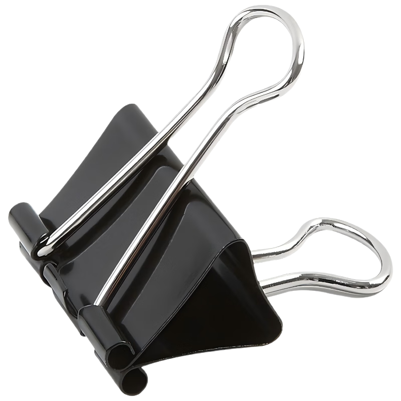 COMIX Small Binder Clips, Black Metal Paper Clips, Size 5#19mm, 12 Pieces/box, Office Supplies, Add-On Tool B3609