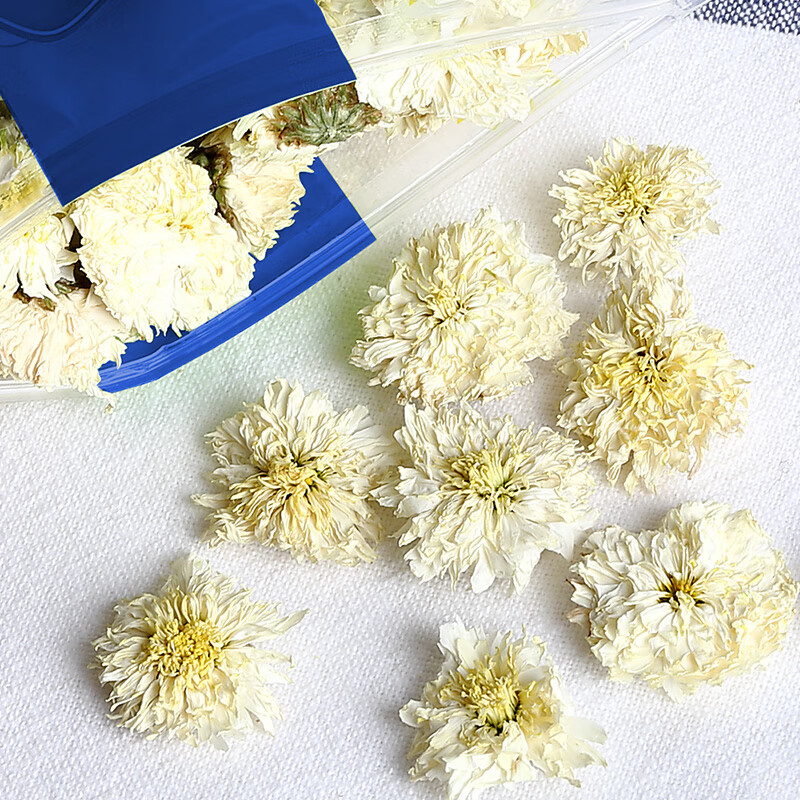 贡苑花草茶 菊花茶贡菊30g黄山原产 特优级白菊花杭菊花泡水养身凉茶