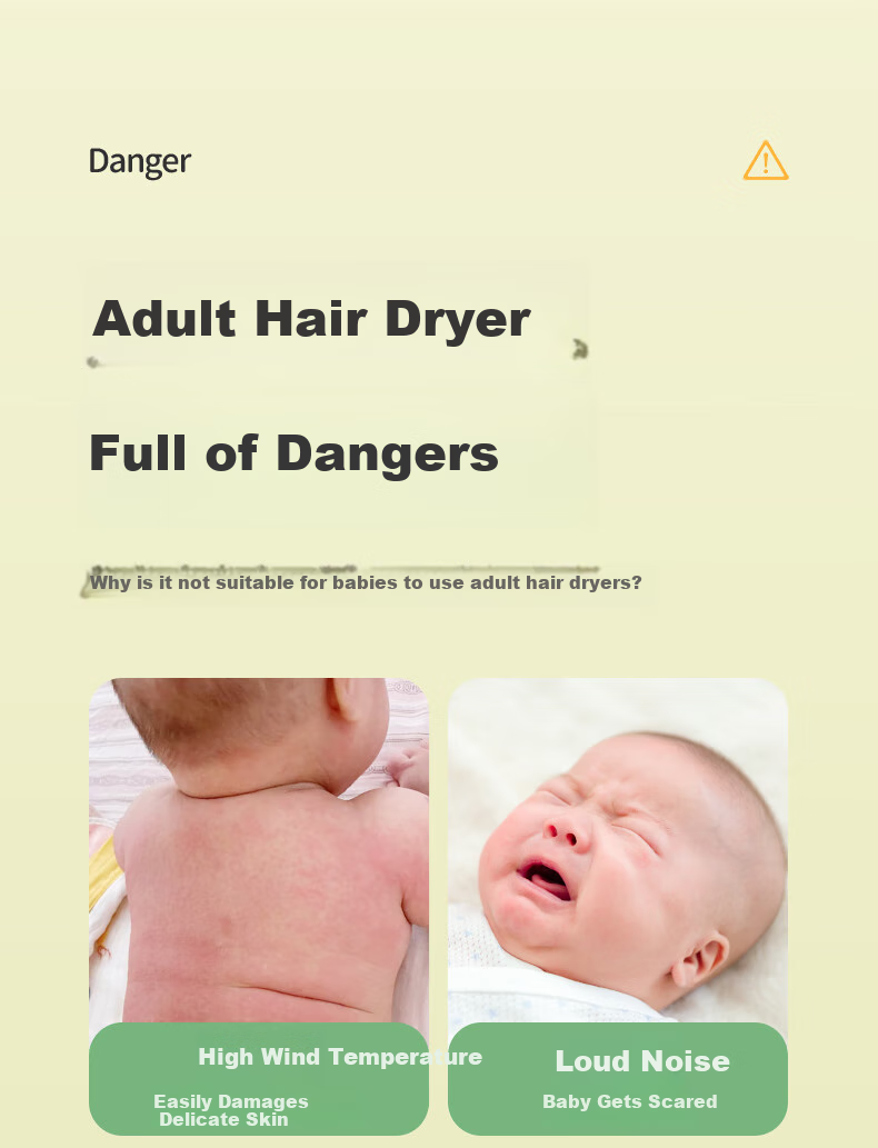 AUX Infant Hair Dryer for Red Bottoms, Wireless Rechargeable Newborn Baby Hair Care Low Radiation Constant Temperature Low Noise Gentle Wind Portable Maternity Hair Dryer Full Moon Gift 6