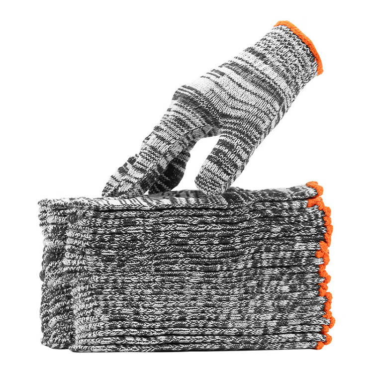 Gongzhe Cotton Yarn Work Gloves Labor Protection Wear-Resistant Non-Slip Breathable Construction Work Gloves Blue Edge Thread 24 Pairs 11
