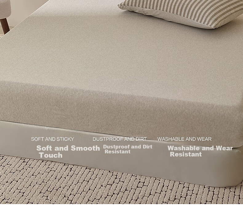 Shuixingjiafang Cotton Fitted Sheet, 100% Cotton Bed Cover, Class A Bedding, Knitted Cotton Mattress Protector, Protective Cover, 1.8x2 Meters 2